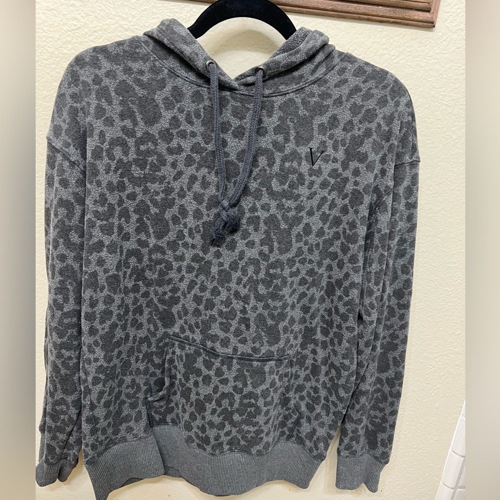 Victoria’s Secret Gray Leopard Print Hoodie